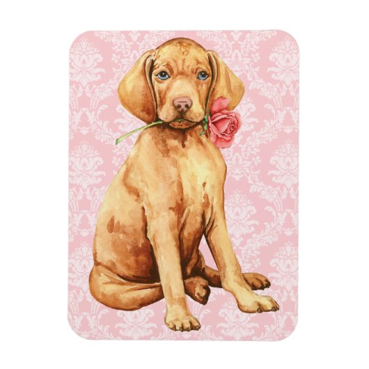 Valentine Rose Vizsla Magnet (Vertikal)