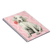 Valentine Rose Weimaraner Notizblock (Rechte Seite)