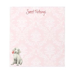 Valentine Rose Weimaraner Notizblock