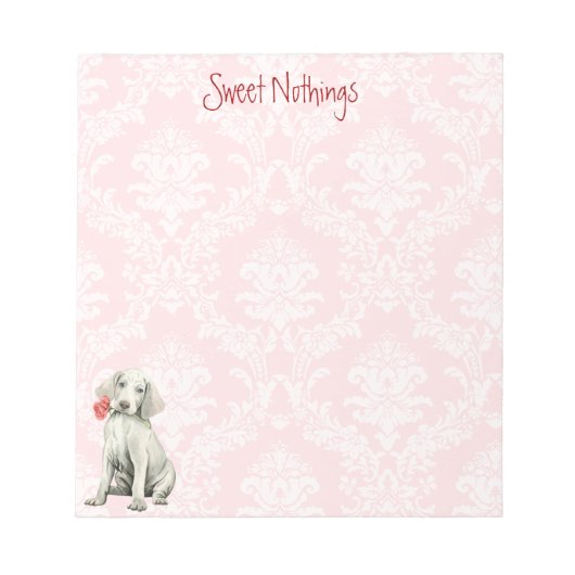 Valentine Rose Weimaraner Notizblock (Vorderseite)