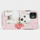 Valentine-Rose Westie Case-Mate iPhone Hülle (Rückseite (Horizontal))