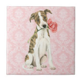 Valentine Rose Whippet Fliese (Vorderseite)