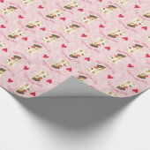 Valentine Rose Wire Fox Terrier Geschenkpapier (Ecke)