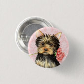 Valentine Rose Yorkie Button (Vorne & Hinten)
