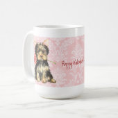 Valentine Rose Yorkie Kaffeetasse (Vorderseite Links)