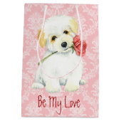 Valentine-Rosen-Baumwolle de Tulear Mittlere Geschenktüte (Rückseite)