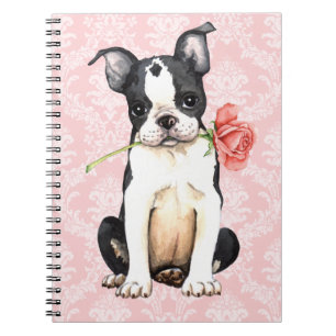 Valentine-Rosen-Boston-Terrier Notizblock