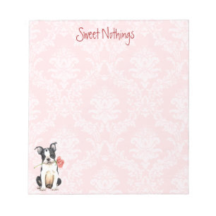 Valentine-Rosen-Boston-Terrier Notizblock