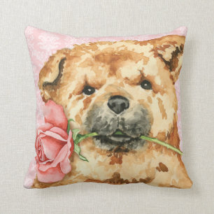 Valentine-Rosen-Chow-Chow Kissen