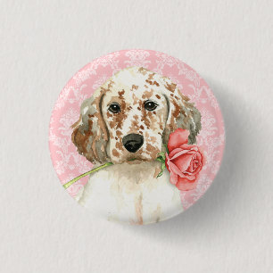 Valentine-Rosen-englischer Setzer Button