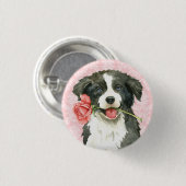 Valentine-Rosen-Grenzcollie Button (Vorne & Hinten)