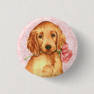 Valentine-Rosen-Irischer Setter Button