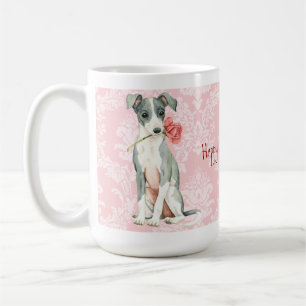 Valentine-Rosen-italienischer Windhund Kaffeetasse