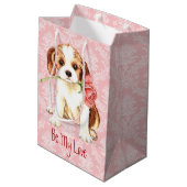 Valentine-Rosen-Kavalier Mittlere Geschenktüte (Rückseite Schrägansicht)