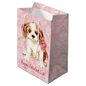 Valentine-Rosen-Kavalier Mittlere Geschenktüte (Vorderseite Schrägansicht)