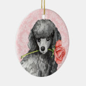 Valentine-Rosen-Miniaturpudel Keramik Ornament (Rechts)