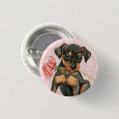 Valentine-Rosen-Minuten-Button Button (Vorne & Hinten)