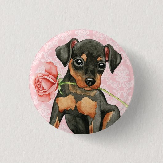 Valentine-Rosen-Minuten-Button Button (Vorderseite)