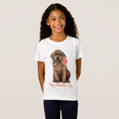Valentine-Rosen-Schokoladen-Labrador T-Shirt (Vorne ganz)