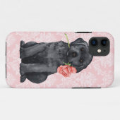 Valentine-Rosen-Schwarz-Labrador Case-Mate iPhone Hülle (Rückseite (Horizontal))