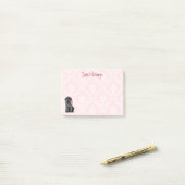 Valentine-Rosen-Schwarz-Labrador Post-it Klebezettel (Auf Schreibtisch)