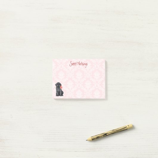 Valentine-Rosen-Schwarz-Labrador Post-it Klebezettel (Auf Schreibtisch)