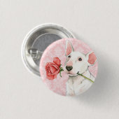 Valentine-Rosen-Stier-Terrier Button (Vorne & Hinten)