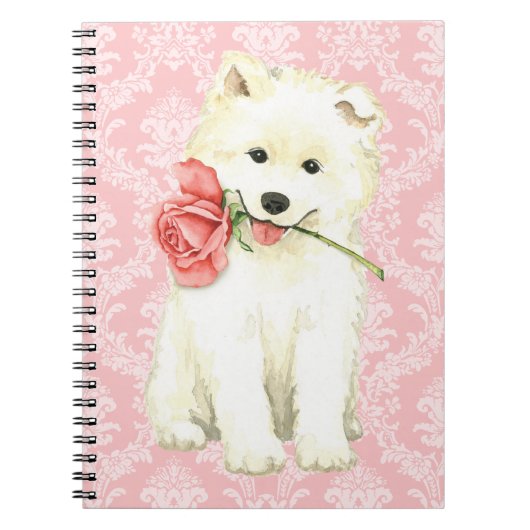 Valentine-RoseSamoyed Notizblock (Vorderseite)