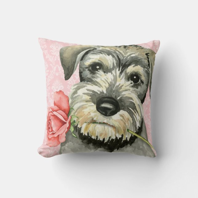 Valentine-RosestandardSchnauzer Kissen (Vorderseite)
