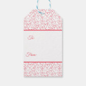 Valentine Rotdoodle Herz Muster Geschenkanhänger (Rückseite)