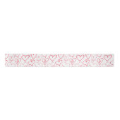 Valentine Rotdoodle Herz Muster Satinband (Vorderseite)