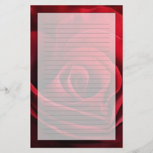 Valentine-Rote Rose Briefpapier (Vorderseite)