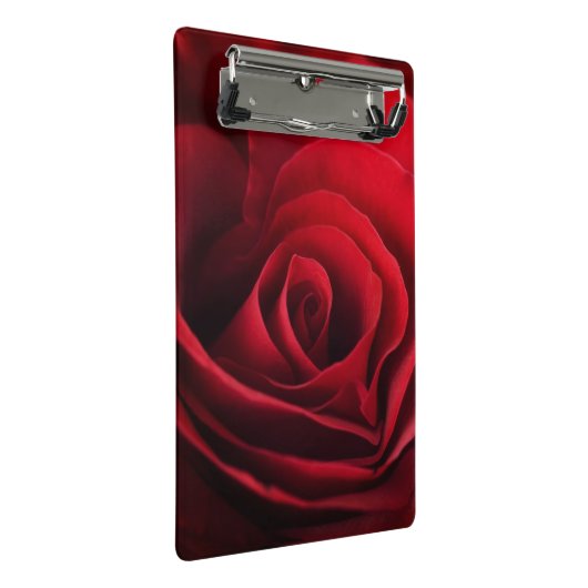 Valentine-Rote Rose Mini Klemmbrett (Schrägansicht)