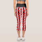 Valentine rote Rosen blumengestreift Capri Leggings (Rückseite)