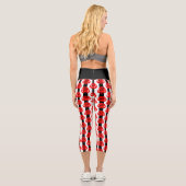 Valentine rote Rosen blumengestreift Capri Leggings (Rückseite)
