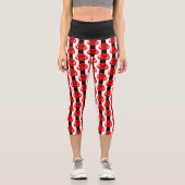 Valentine rote Rosen blumengestreift Capri Leggings (Vorderseite)