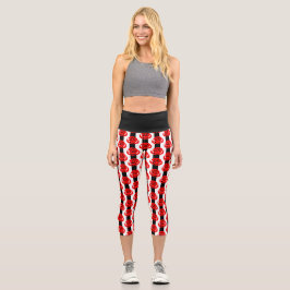 Valentine rote Rosen blumengestreift Capri Leggings