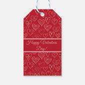 Valentine rotes Herzmuster Geschenkanhänger (Vorderseite)