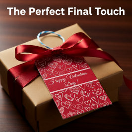 Valentine rotes Herzmuster Geschenkanhänger