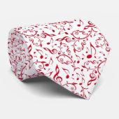 Valentine-rotes Musiknoten-Muster Krawatte (Gerollt)