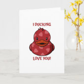 Valentine Rubber Duck Karte (Gelbe Blume)