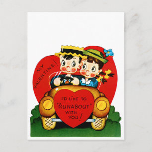 Valentine Runabout Feiertagspostkarte