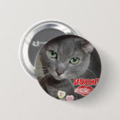 Valentine Russian Blue Cat Button (Vorne & Hinten)