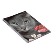 Valentine Russian Blue Cat Notizblock (Rechte Seite)