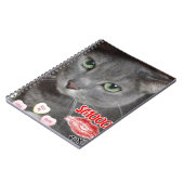 Valentine Russian Blue Cat Notizblock (Linke Seite)