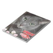 Valentine Russian Blue Cat Notizblock (Rotiert)