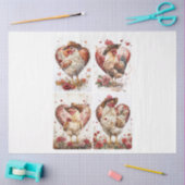 Valentine Rustikale Hühner Seidenpapier (Basteln)