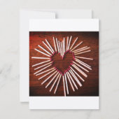 Valentine, rustikales, handgefertigtes Herz, flach Mitteilungskarte (Vorderseite)