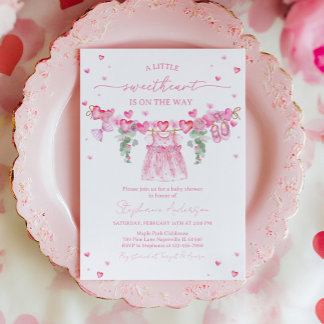 Valentine’s Baby Shower Invitation, Pink Heart Einladung