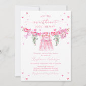 Valentine’s Baby Shower Invitation, Pink Heart Einladung (Vorderseite)